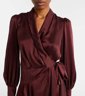 Silk satin wrap dress | Zimmermann