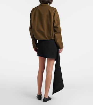 Draped wool miniskirt | Loewe