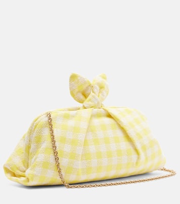 Bow Tie bow-detail checked clutch | Aquazzura