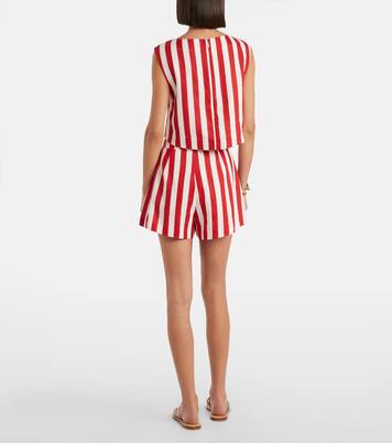 Perri striped linen shorts | Posse