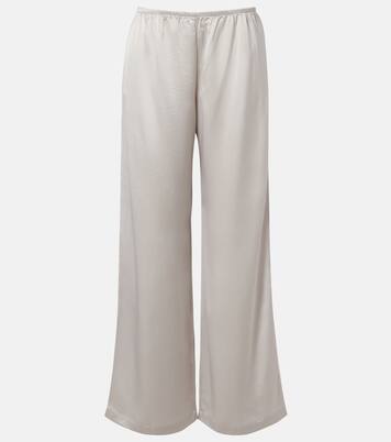 Barb satin wide-leg pants | Leset