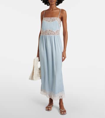 Vestido midi Morris de satén con encaje  | Faithfull