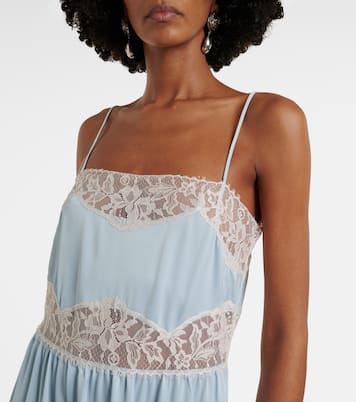 Vestido midi Morris de satén con encaje  | Faithfull