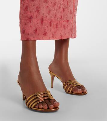 Metallic leather mules | Gianvito Rossi