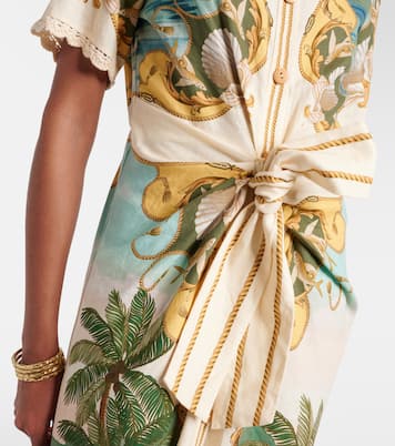 Abito chemisier Royal Sea in misto lino | Farm Rio