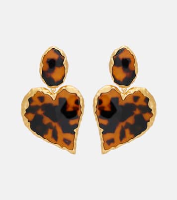Heart embellished clip-on earrings | Oscar de la Renta