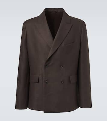 Double-breasted linen blazer | Bode