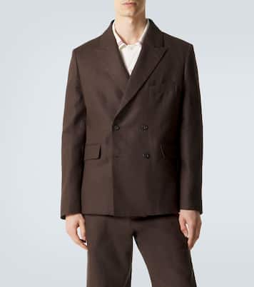 Double-breasted linen blazer | Bode