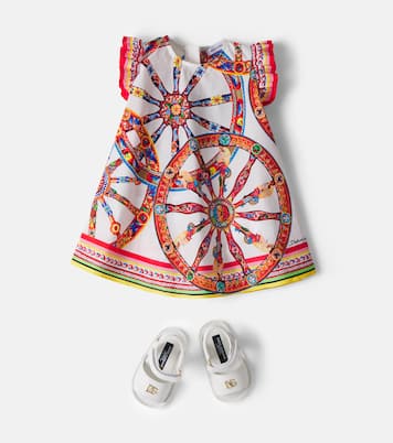 Carretto cotton jersey dress and bloomers set | Dolce&Gabbana Kids