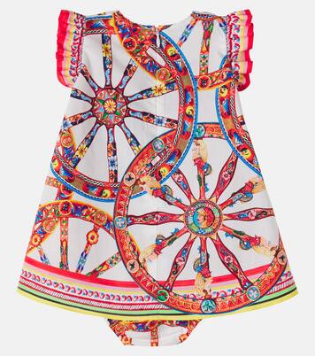 Carretto cotton jersey dress and bloomers set | Dolce&Gabbana Kids