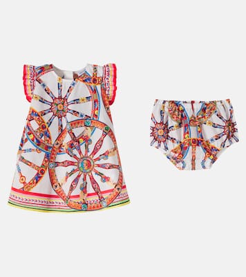 Carretto cotton jersey dress and bloomers set | Dolce&Gabbana Kids