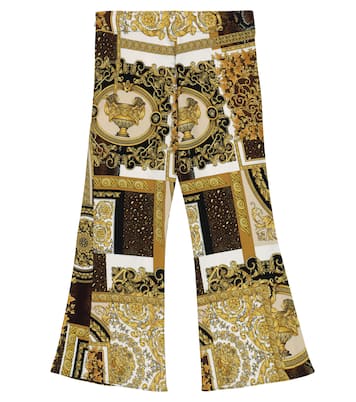 Pantaloni flared a stampa Barocco Patchwork | Versace Kids