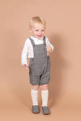 Checked wool-blend dungarees | Tartine et Chocolat