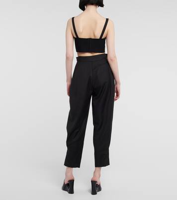 Herringbone tapered wool pants | Alaïa