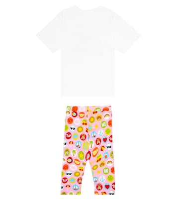 Cotton-blend jersey T-shirt and leggings set | Moschino Kids