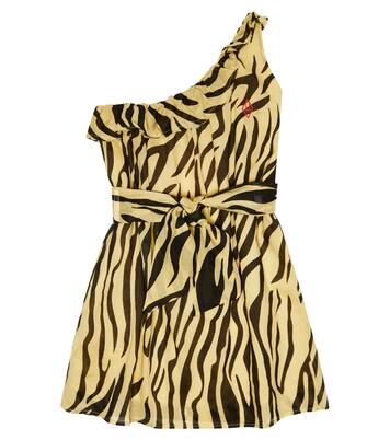 Printed one-shoulder cotton dress | The Animals Observatory