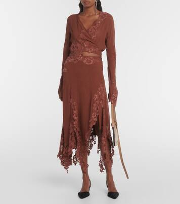 Floral lace-trimmed crop top | Acne Studios