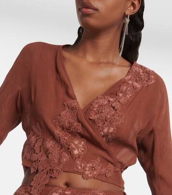 Floral lace-trimmed crop top | Acne Studios