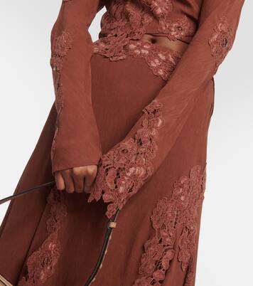 Floral lace-trimmed crop top | Acne Studios