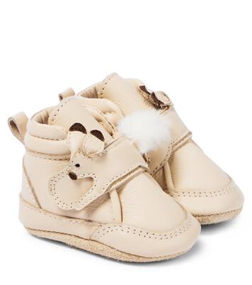 Baby Plou Arctic Hare leather booties | Donsje