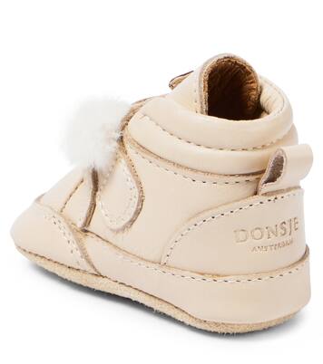 Baby Plou Arctic Hare leather booties | Donsje