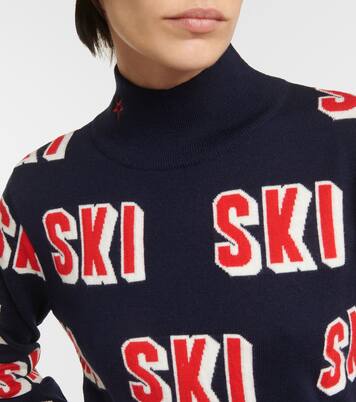 Wool jacquard turtleneck sweater | Perfect Moment