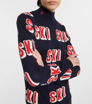 Wool jacquard turtleneck sweater | Perfect Moment