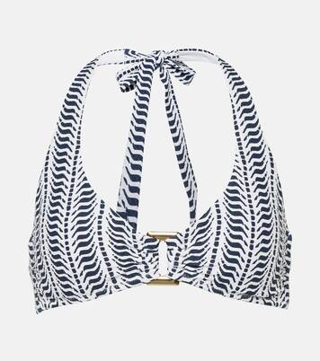 Haut de bikini Indigo Urchin imprimé | Heidi Klein