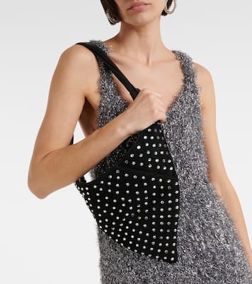 Sac Cameron en daim à cristaux | Amina Muaddi