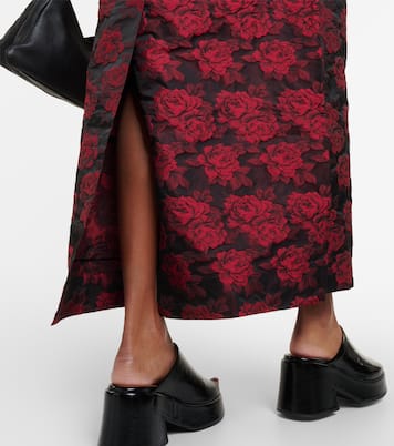 Falda larga en jacquard floral | Ganni