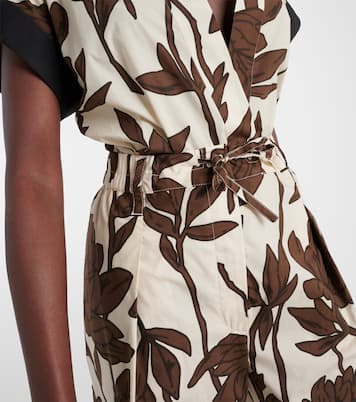 Bedruckte Cargohose aus Baumwollpopeline | Brunello Cucinelli