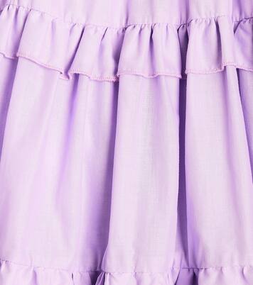 Ruffled tiered cotton dress | Monnalisa