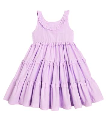 Ruffled tiered cotton dress | Monnalisa