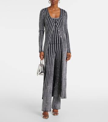 Schlaghose aus Häkelstrick mit Pailletten | Missoni