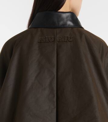 Oversize-Jacke aus Baumwoll-Canvas | Miu Miu
