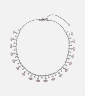Choker The Eye en or blanc 18 ct, émail et diamants | Kamyen