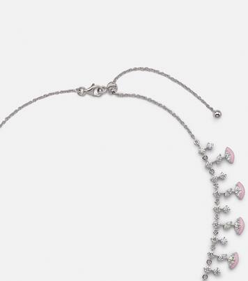 Choker The Eye en or blanc 18 ct, émail et diamants | Kamyen