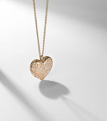 Halskette Puffy Icon Wallpaper Heart aus 14kt Gelbgold mit Diamanten | Sydney Evan