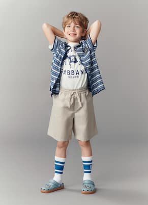 Cotton-blend gabardine shorts | Dolce&Gabbana Kids