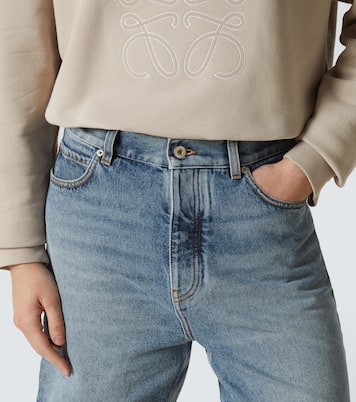 Jeansshorts mit Leder | Loewe
