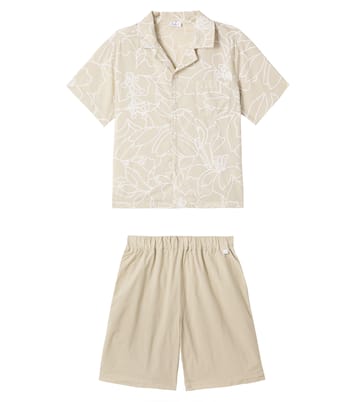 Floral muslin and poplin shirt and shorts set | Il Gufo