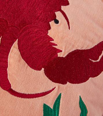 Crab embroidered velvet cushion | Les-Ottomans