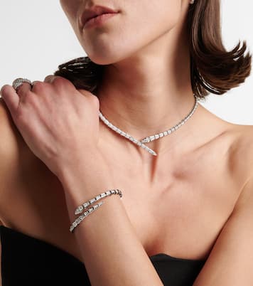 Serpenti Viper 18kt white gold necklace with diamonds  | Bvlgari