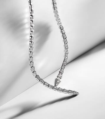 Serpenti Viper 18kt white gold necklace with diamonds  | Bvlgari