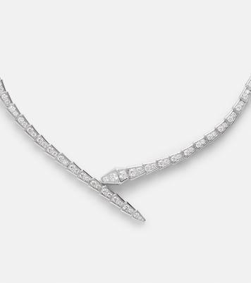 Serpenti Viper 18kt white gold necklace with diamonds  | Bvlgari