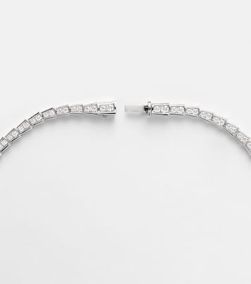 Serpenti Viper 18kt white gold necklace with diamonds  | Bvlgari