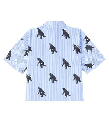 Printed striped cotton shirt | Moschino Kids