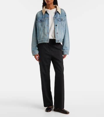 Zuzana mid-rise cotton twill straight pants | The Row