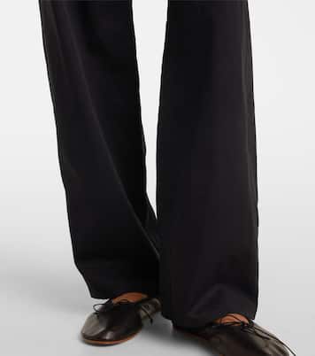 Zuzana mid-rise cotton twill straight pants | The Row