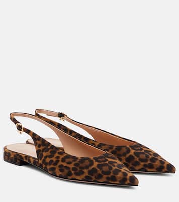 Robbie leopard-print suede slingback flats | Gianvito Rossi